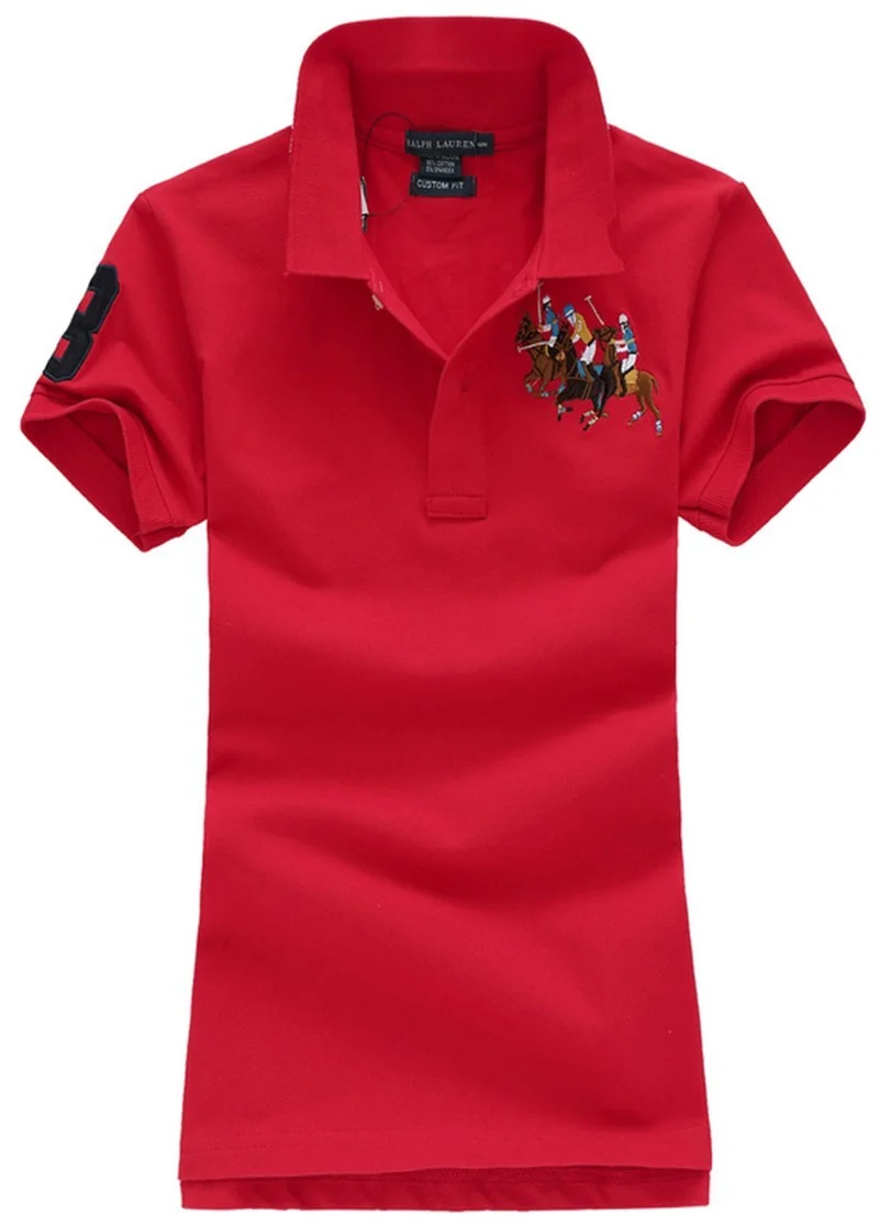 ראלף לורן-RALPH LAUREN POLO TSHIRT SHORT WOMEN - Red – תמונה 2