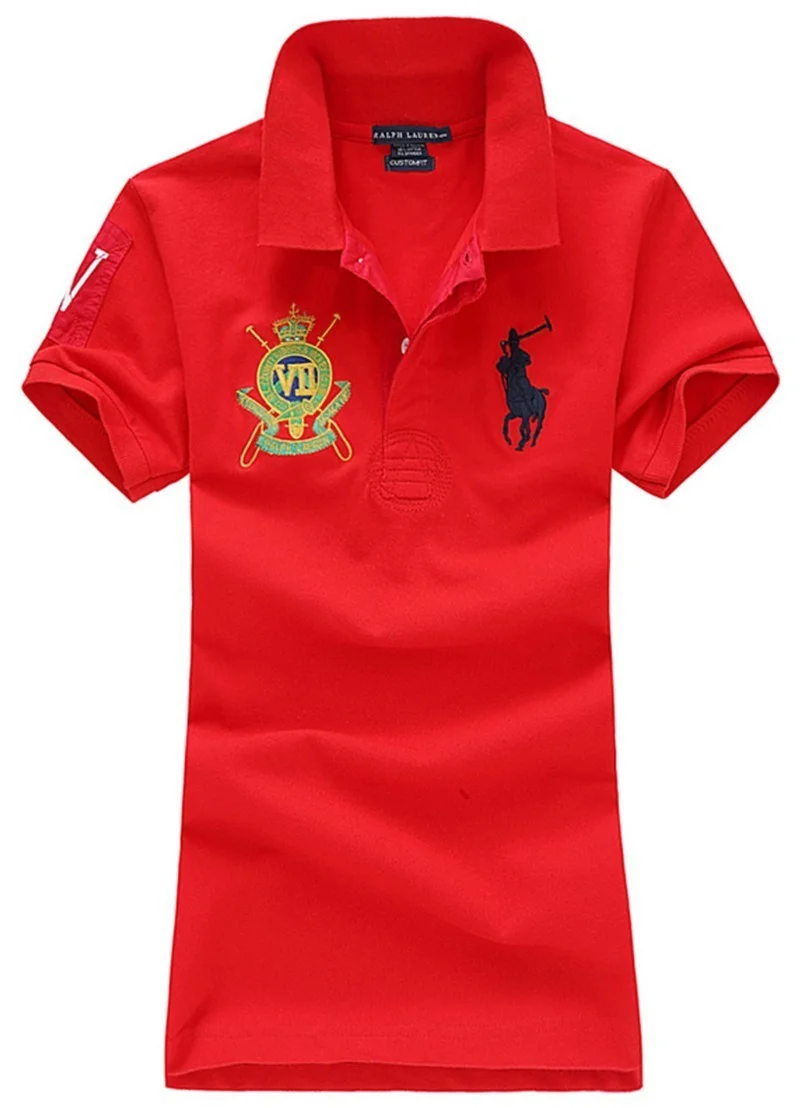 ראלף לורן-RALPH LAUREN POLO TSHIRT SHORT WOMEN - Red – תמונה 2