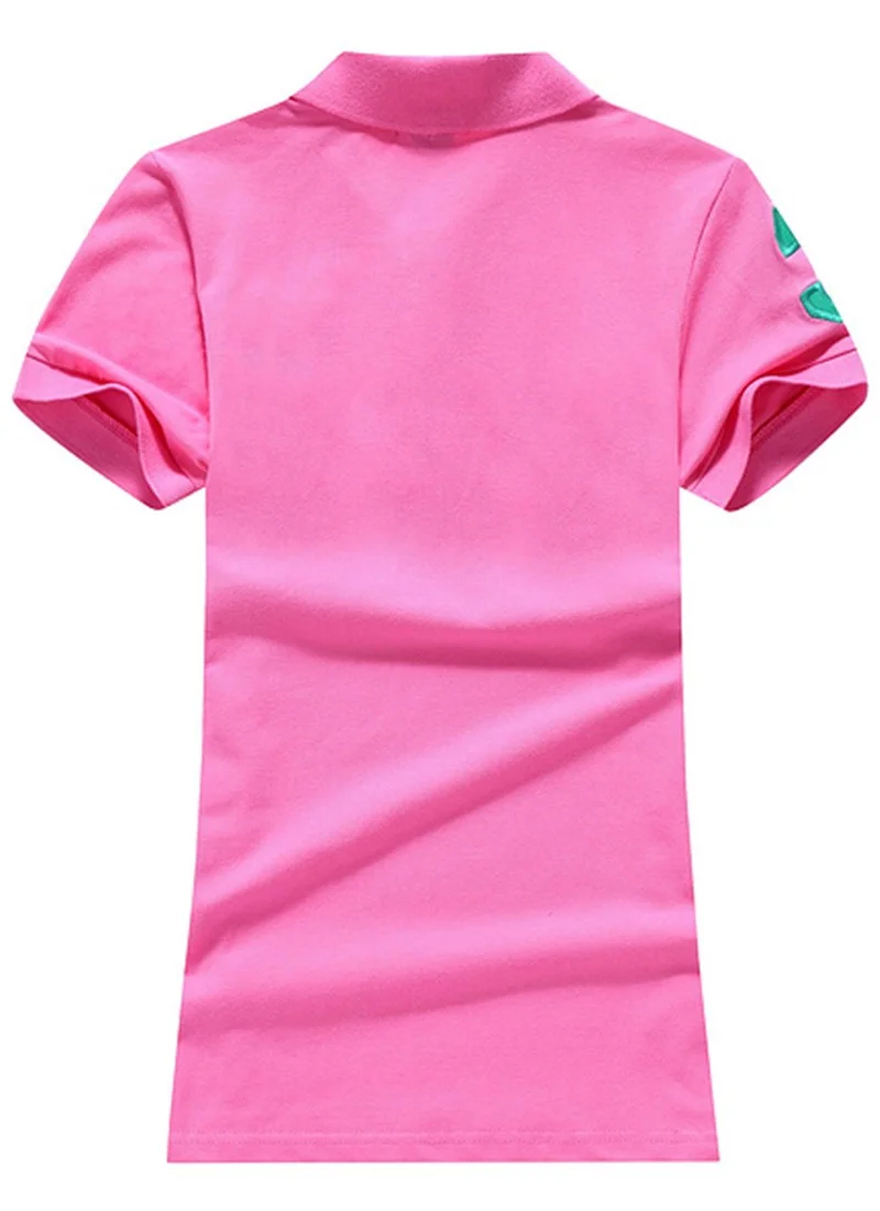ראלף לורן-RALPH LAUREN POLO TSHIRT SHORT WOMEN - Tea Rose & Green Logo – תמונה 2