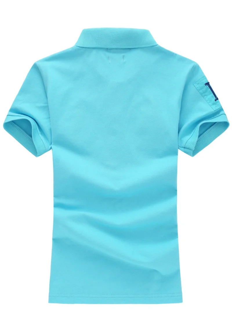 ראלף לורן-RALPH LAUREN POLO TSHIRT SHORT WOMEN - Turquoise Blue – תמונה 2