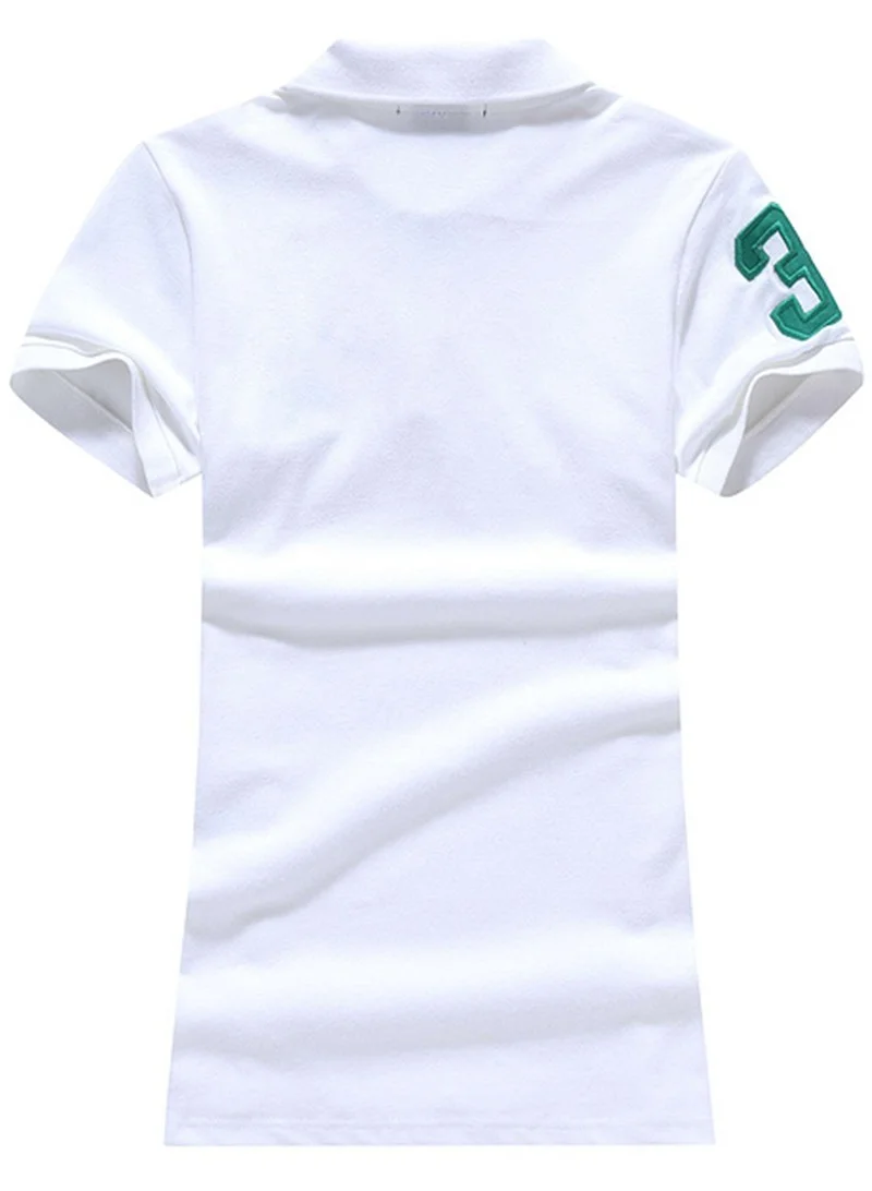 ראלף לורן-RALPH LAUREN POLO TSHIRT SHORT WOMEN - White & Green Logo – תמונה 2
