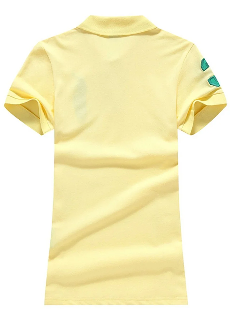 ראלף לורן-RALPH LAUREN POLO TSHIRT SHORT WOMEN - Yellow & Green Logo – תמונה 2