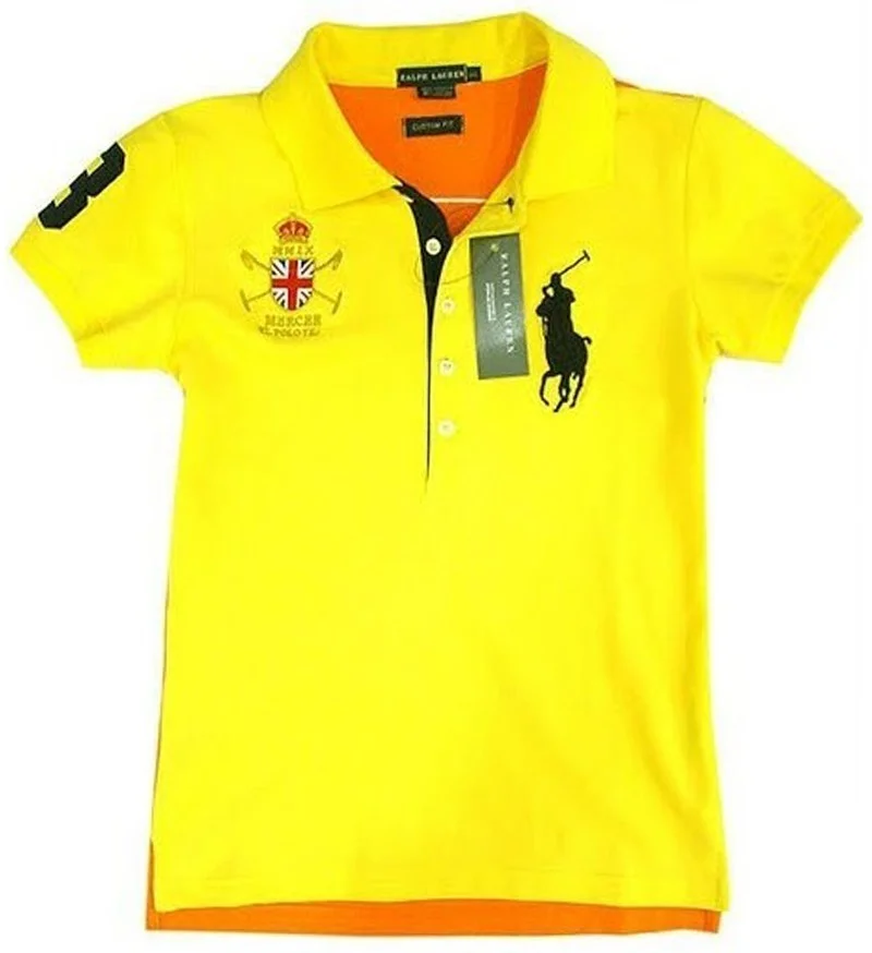 ראלף לורן-RALPH LAUREN POLO TSHIRT SHORT WOMEN - Yellow ORG – תמונה 3