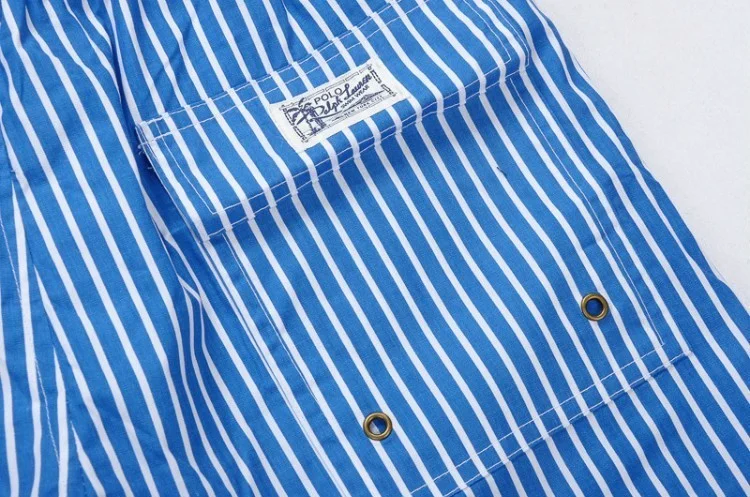 ראלף לורן-RALPH LAUREN SWIM BEACH SHORT MEN'S - Blue & White Combo – תמונה 4