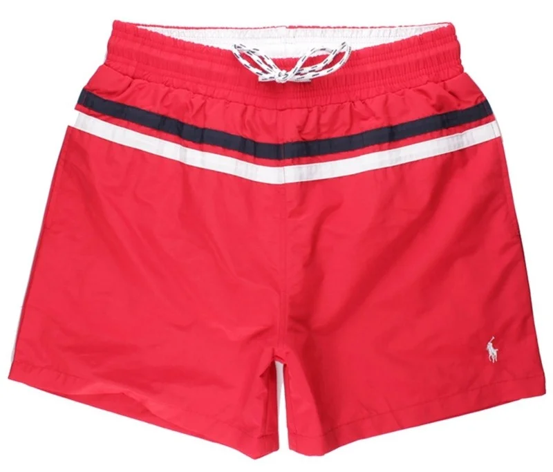 ראלף לורן-RALPH LAUREN SWIM BEACH SHORT MEN'S - Red Black & White