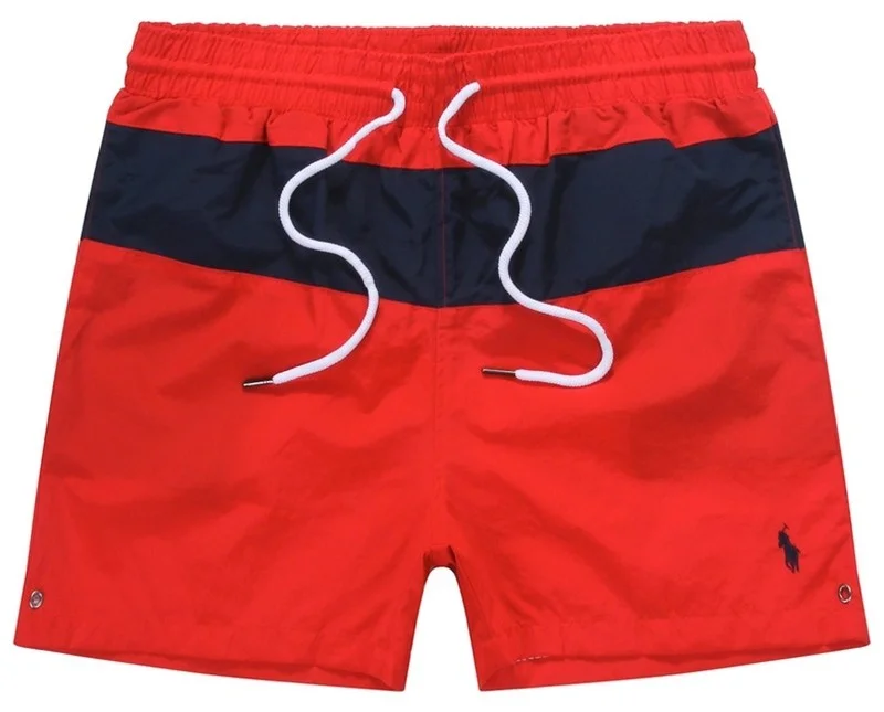 ראלף לורן-RALPH LAUREN SWIM BEACH SHORT MEN'S - Red & Midnight Express