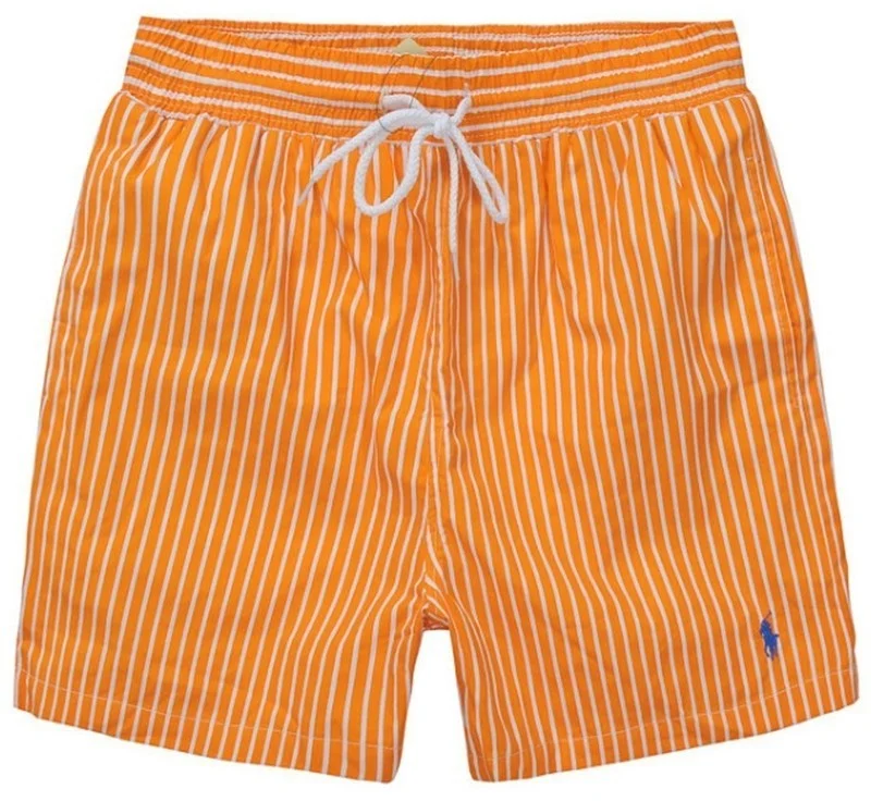 ראלף לורן-RALPH LAUREN SWIM BEACH SHORT MEN'S - White & ORG Combo
