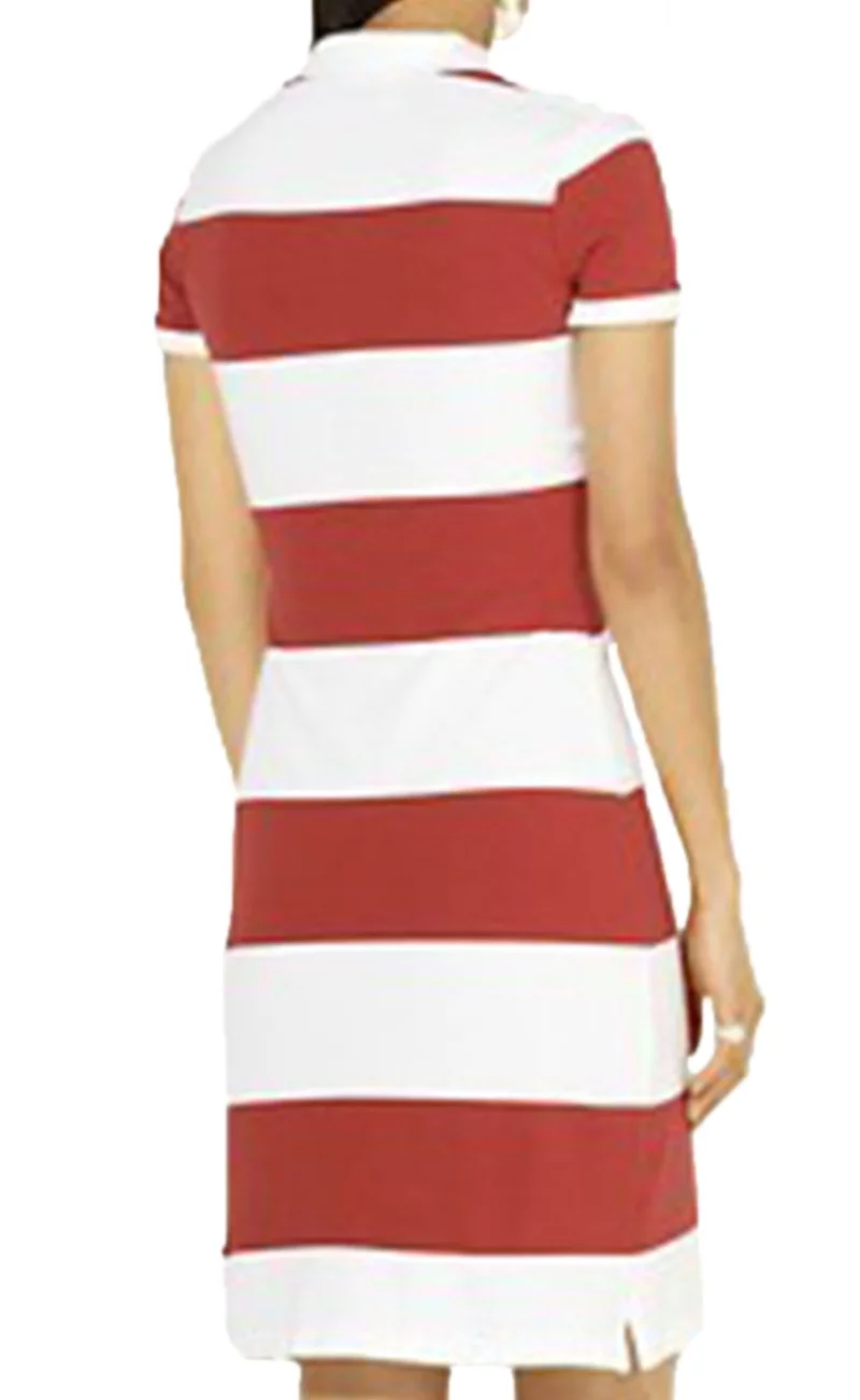 ראלף לורן-RALPH LAUREN DRESS WOMEN'S - White & Medium Carmine – תמונה 2