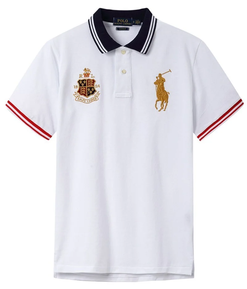 ראלף לורן-RALPH LAUREN POLO TSHIRT MEN'S SHORT DESGIN - Hawkes Blue