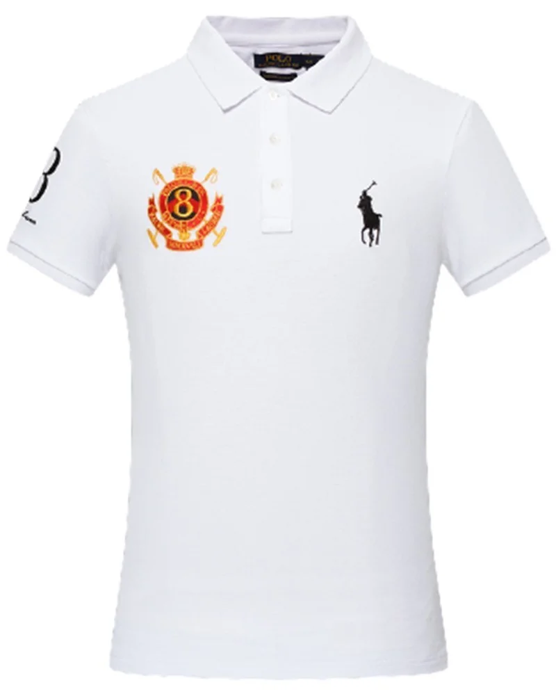 ראלף לורן-RALPH LAUREN POLO TSHIRT MEN'S SHORT DESGIN - WHITE