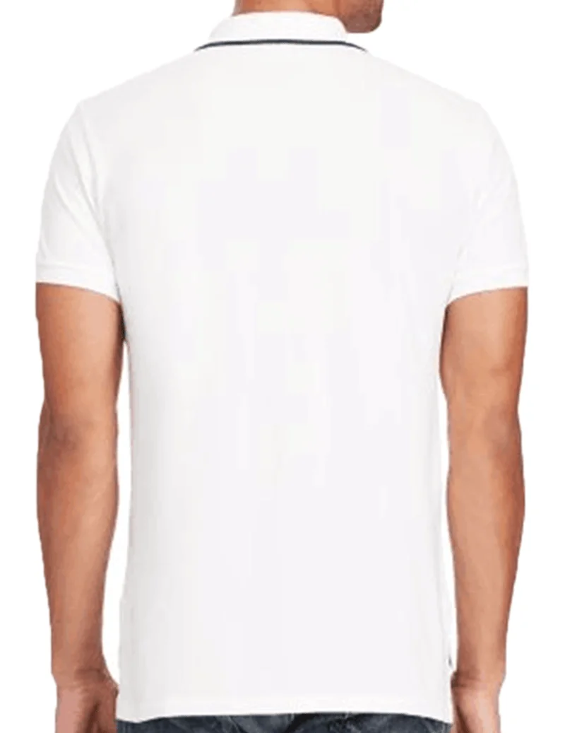 ראלף לורן-RALPH LAUREN POLO TSHIRT MEN'S SHORT DESGIN - White & Black – תמונה 2