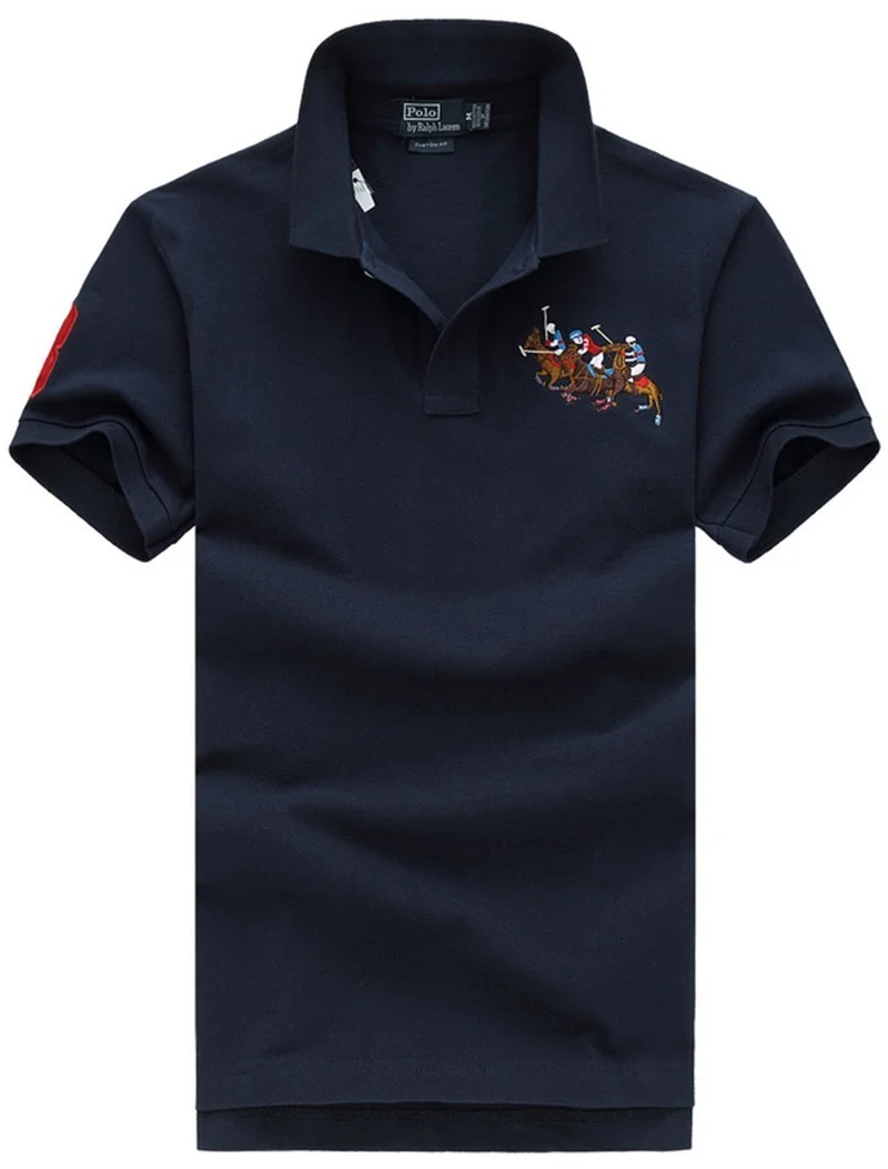 ראלף לורן-RALPH LAUREN POLO TSHIRT SHORT BIG PONY MEN'S - Navy Blue