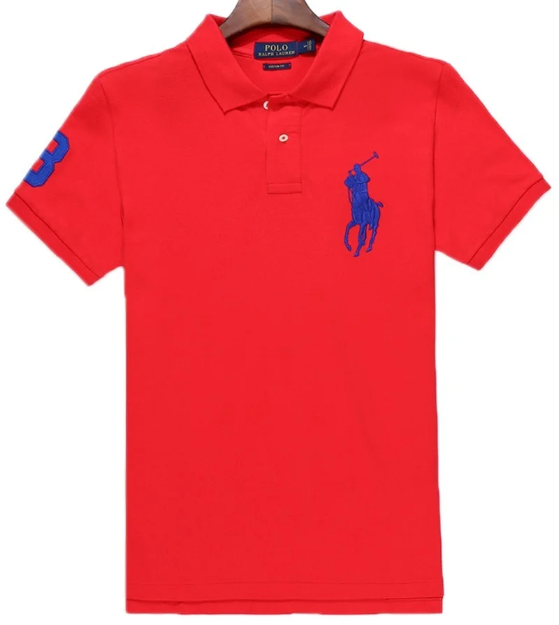 ראלף לורן-RALPH LAUREN POLO TSHIRT SHORT BIG PONY MEN'S - RED