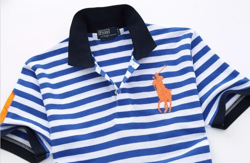 ראלף לורן-RALPH LAUREN POLO TSHIRT SHORT BIG PONY MEN'S - White & Blue – תמונה 8