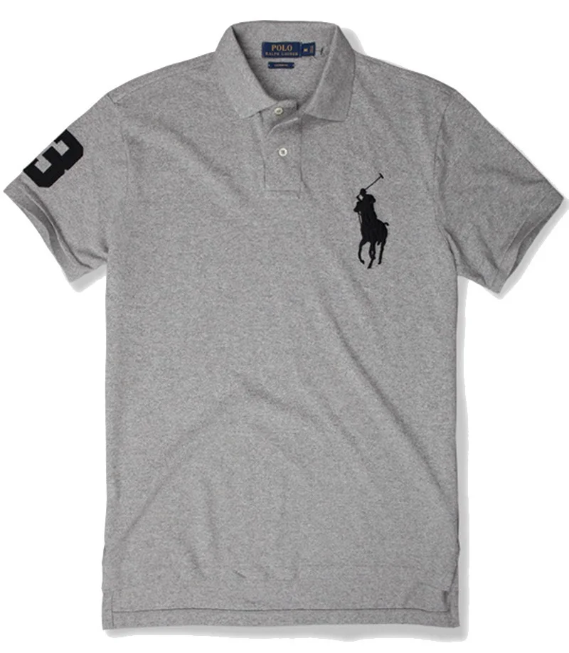 ראלף לורן-RALPH LAUREN POLO TSHIRT SHORT MEN'S - Dark Gray