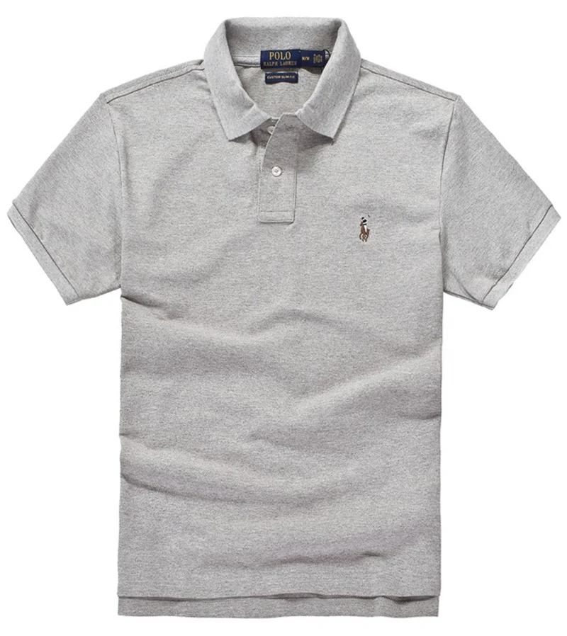 ראלף לורן-RALPH LAUREN POLO TSHIRT SHORT MEN'S - Silver Sand