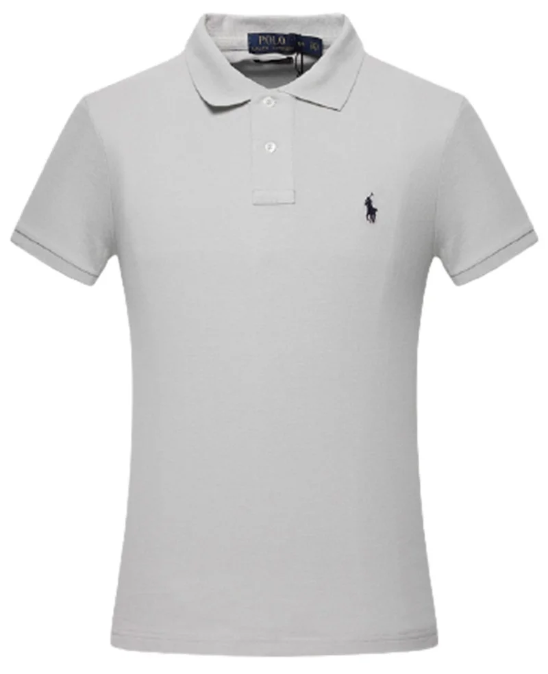 ראלף לורן-RALPH LAUREN POLO TSHIRT SHORT MEN'S - Very Light Grey