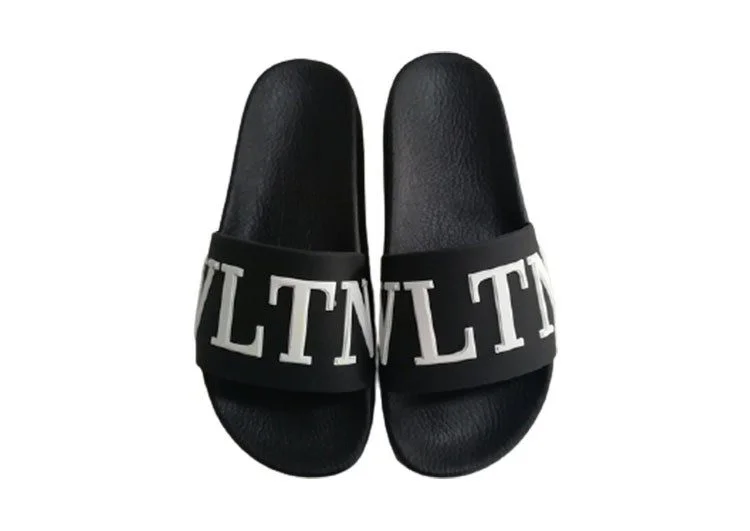ולנטינו-VALENTINO SLLIPERS - Black & White