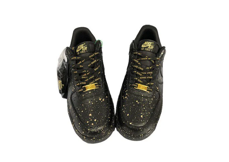 נעלי נייק -Nike Air Force 1 Low BOKARA GREY-GOLDEN GLOW – תמונה 5