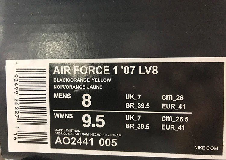 נעלי נייק -Nike Air Force 1 Low Black-Sun – תמונה 11
