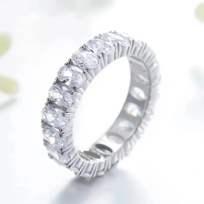 טבעת יוקרה- Silver Ring Hearts Arrows Zircon For Women – תמונה 2