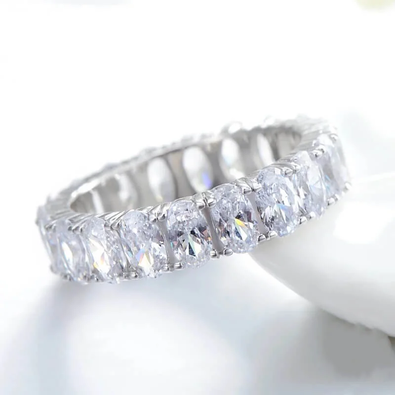 טבעת יוקרה- Silver Ring Hearts Arrows Zircon For Women – תמונה 3