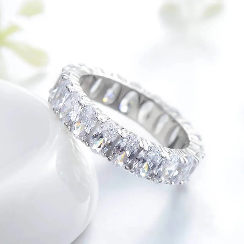 טבעת יוקרה- Silver Ring Hearts Arrows Zircon For Women – תמונה 4