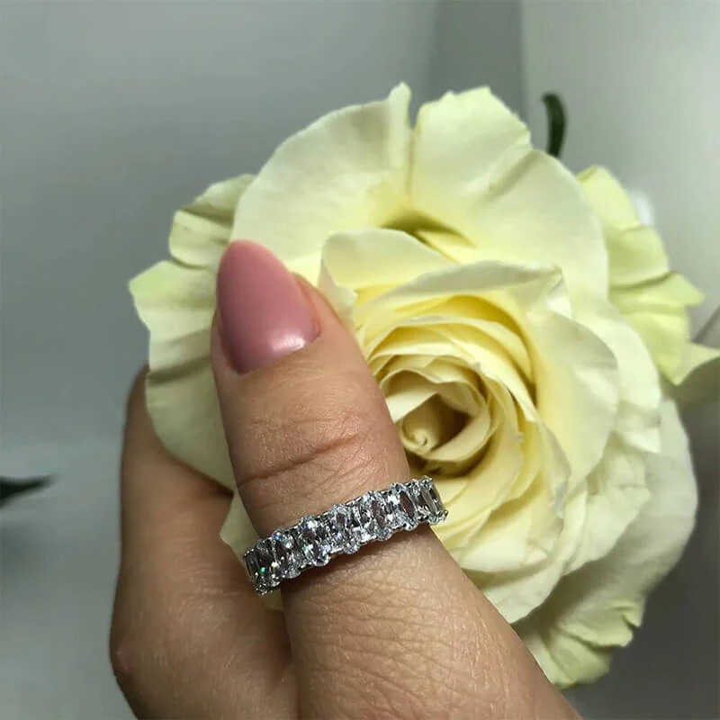 טבעת יוקרה- Silver Ring Hearts Arrows Zircon For Women – תמונה 5