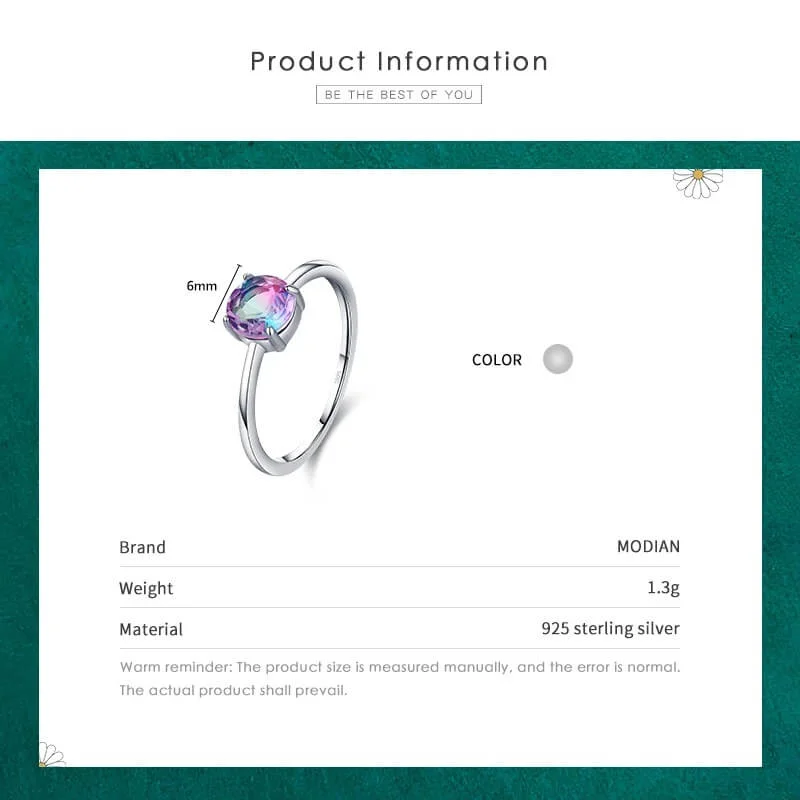 טבעת יוקרה-Silver Classic Romantic Round Sparkling Watermelon Tourmaline Finger Ring For Women – תמונה 3