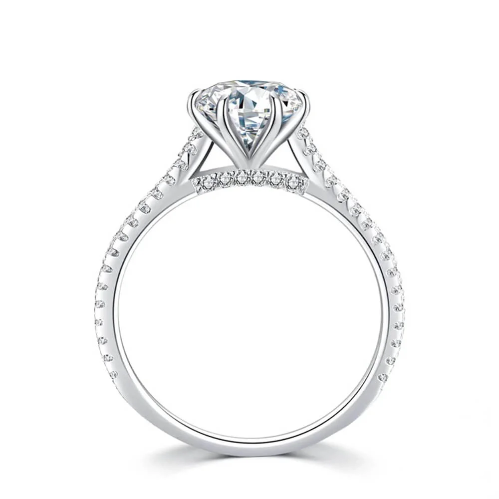 טבעת יוקרה-Silver Ring Classic Luxury Full Cubic Zirconia Finger Rings For Women