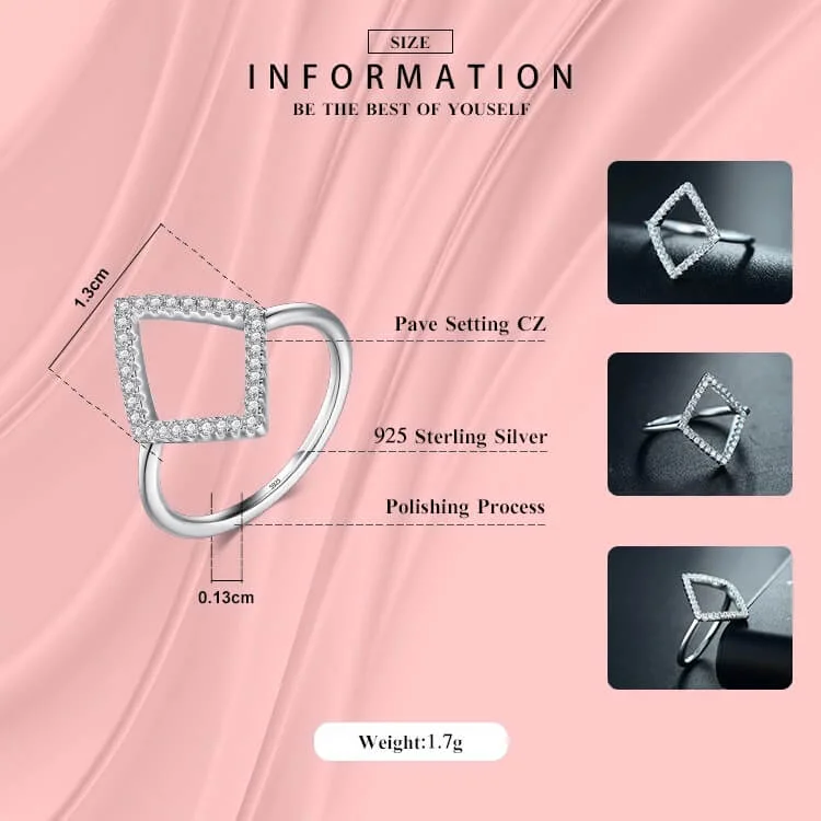 טבעת יוקרה-Silver Ring Fashion Cubic Zirconia For Women – תמונה 3