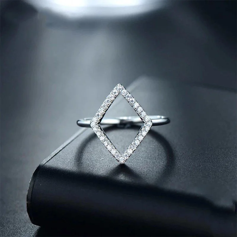 טבעת יוקרה-Silver Ring Fashion Cubic Zirconia For Women – תמונה 6
