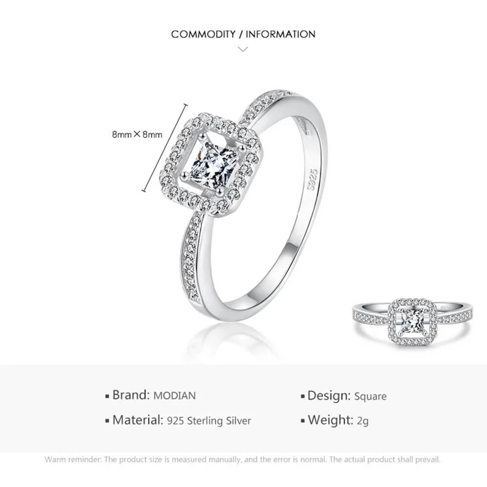 טבעת יוקרה-Silver Ring Geometric Hollow Cubic Zirconia Finger Rings For Women – תמונה 3