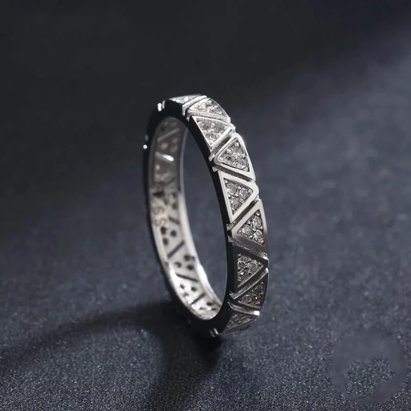 טבעת יוקרה-Silver Rings For Women Round Classic Ten Hearts Zircon Ring Romantic Wedding – תמונה 4