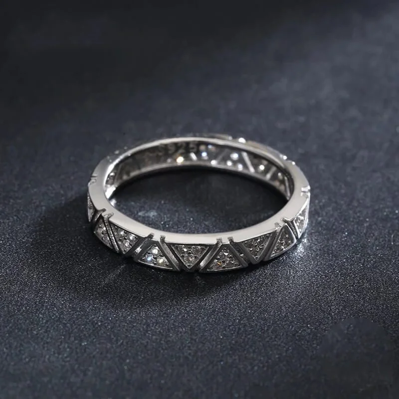 טבעת יוקרה-Silver Rings For Women Round Classic Ten Hearts Zircon Ring Romantic Wedding – תמונה 5