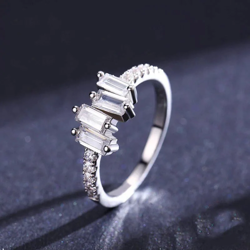 טבעת יוקרה-Silver Rings for Women 925 Sterling Jewelry Wedding – תמונה 3