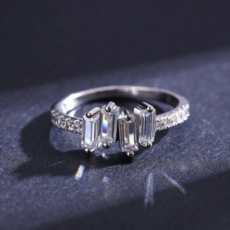 טבעת יוקרה-Silver Rings for Women 925 Sterling Jewelry Wedding – תמונה 4