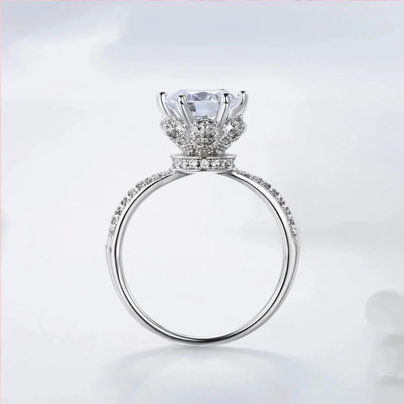 טבעת יוקרה-Silver Wedding Ring CZ Zircon Jewelry party engagement brand – תמונה 5