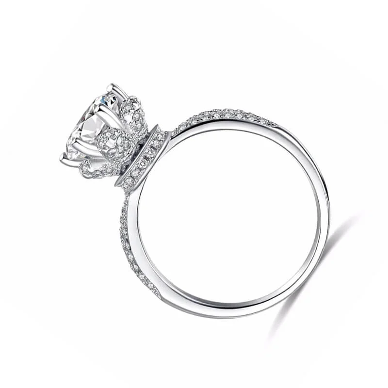 טבעת יוקרה-Silver Wedding Ring CZ Zircon Jewelry party engagement brand – תמונה 2
