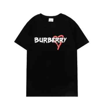 ברברי - BURBERRY TSHIRT - Black & White Red Logo