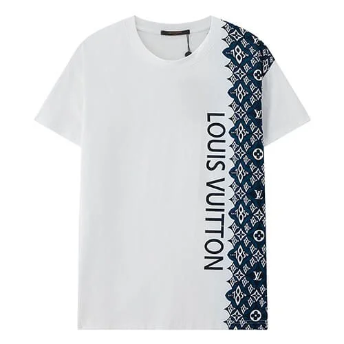 Louis Vuitton-לואי ויטון TSHIRT - White Regal Blue & Black