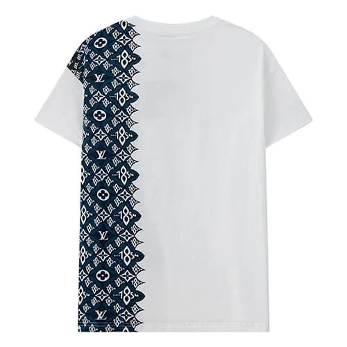 Louis Vuitton-לואי ויטון TSHIRT - White Regal Blue & Black – תמונה 2
