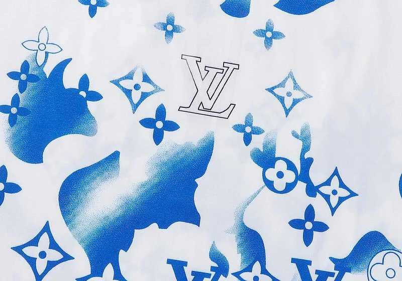 Louis Vuitton-לואי ויטון TSHIRT - White & Blue – תמונה 3