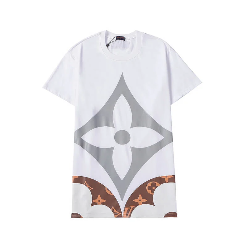 Louis Vuitton-לואי ויטון TSHIRT - White Gray & Spice