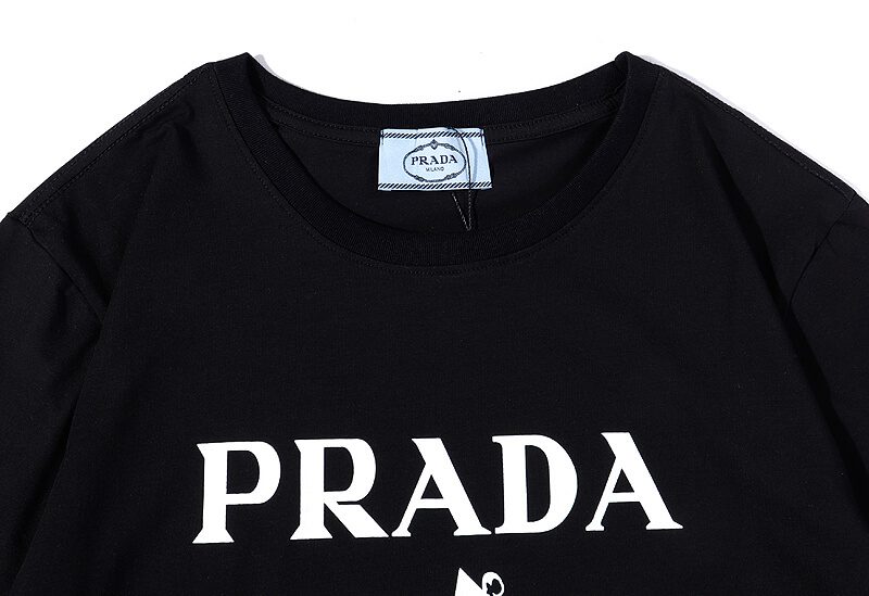 פראדה-PRADA TSHIRT POLO SHORT MEN - Black White Logo – תמונה 3