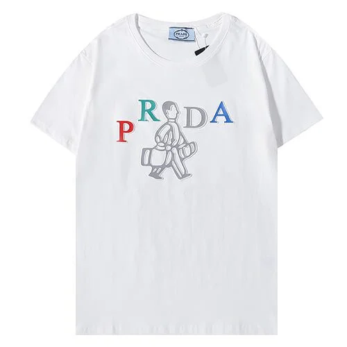 פראדה-PRADA TSHIRT POLO SHORT MEN - White Mix
