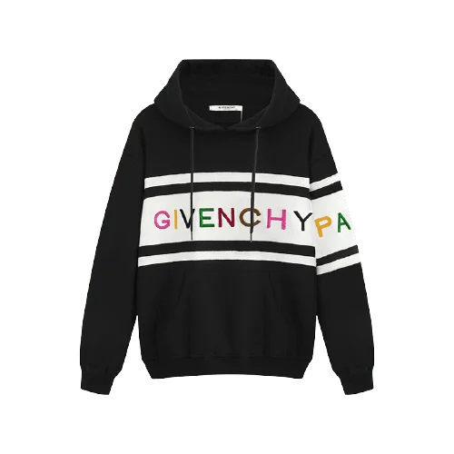 ג'יבנשי-GIVENCHY HOODIES - Black & White Combo