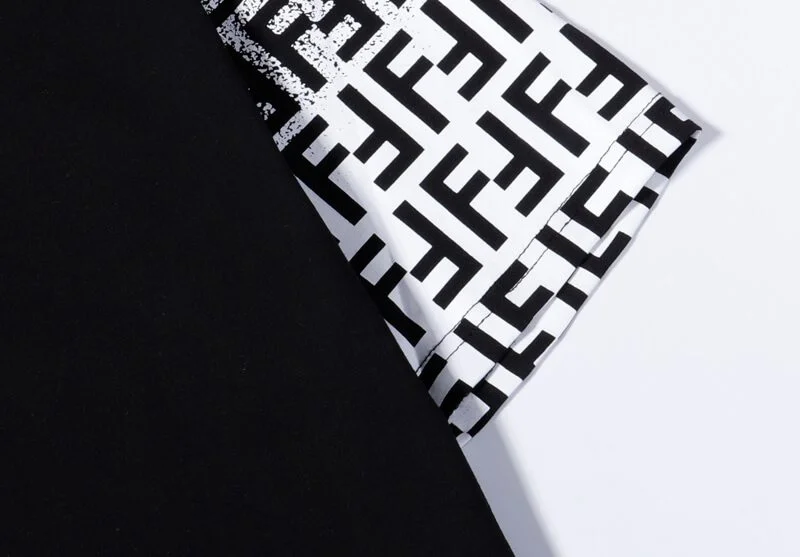 פנדי - FENDI TSHIRT MEN - Black White Combo – תמונה 4