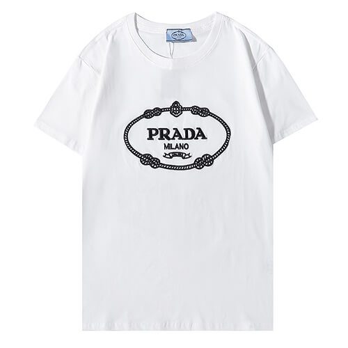 פראדה-PRADA TSHIRT POLO SHORT MEN - White & Black