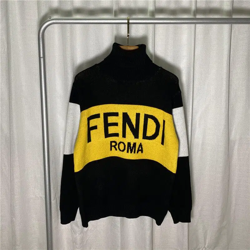 פנדי - FENDI SWETER LONG - Black & Yellow – תמונה 5